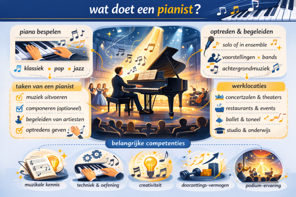 Alles over het beroep pianist Wat doet een pianist